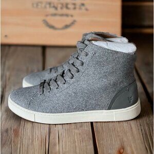 🌻NEW w/box Frye 'Ivy" Wool Leather Blend Hi-Top Sneaker Shoe Women's Size 9.5.